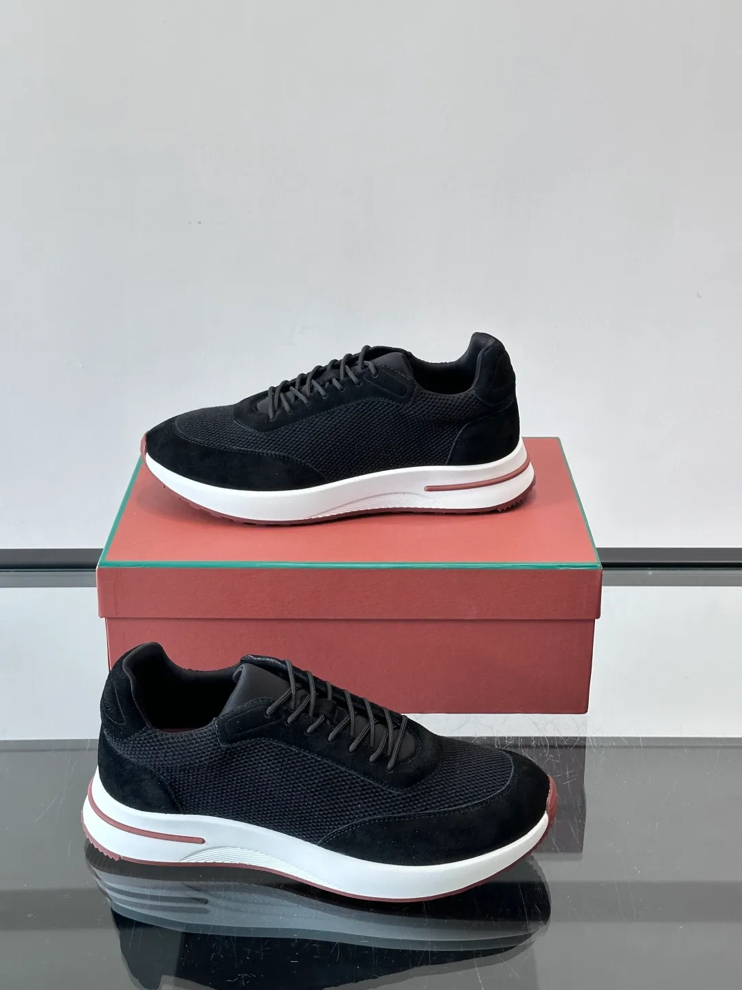 Men's men's shoes 💰p580 "Loro men's shoes 💰pian＊" Week End Walk series sports shoes, using exclusive raw materials, mesh upper + suede stitching, breathable and comfortable, rubber soles with strong grip, suitable for commuting and casual outings. Low-key high-end gray tone, versatile suit or casual wear, size: 39-44 (customized at 38.45.46)